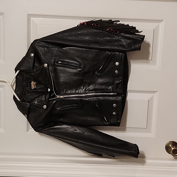 Easyrider child size 12 black leather jacket. - Picture 2 of 8